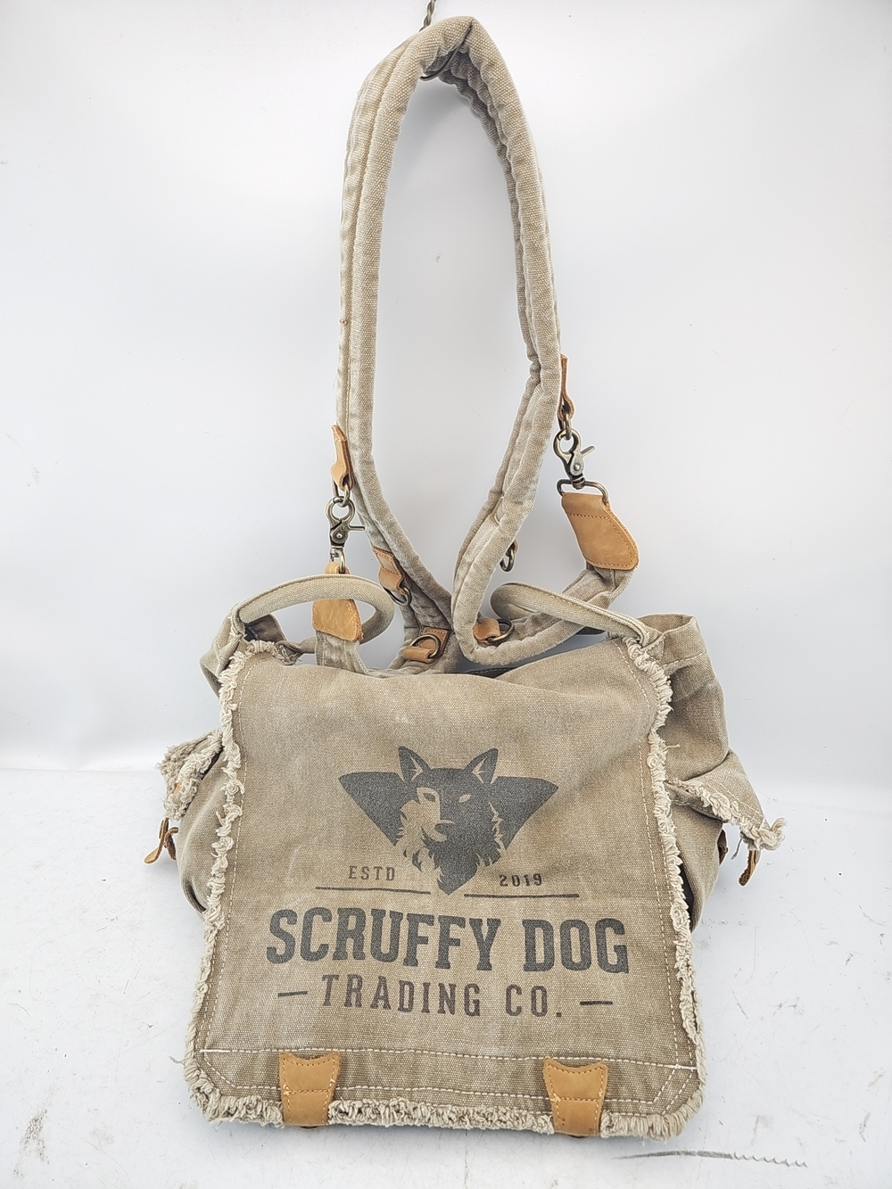 Scruffy Dog Canvas Messenger Bag